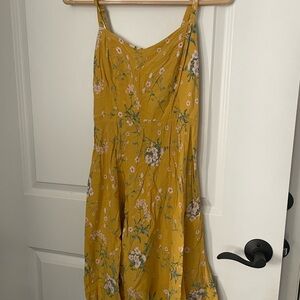 Old Navy Mustard Floral Midi Dress